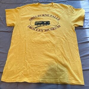 Vintage Yellow Shelburne Falls Trolley Museum T-Shirt